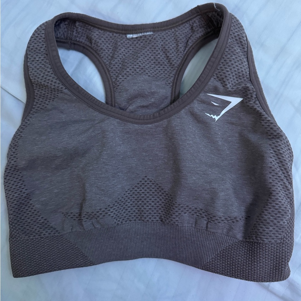 Gymshark Gray Seamless Sports Bra with Racerback